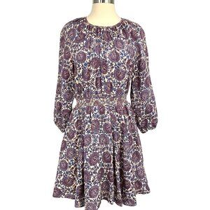 J. Crew Palermo Smocked Waist Mini Dress Floral Bouquet Linen Size Small S